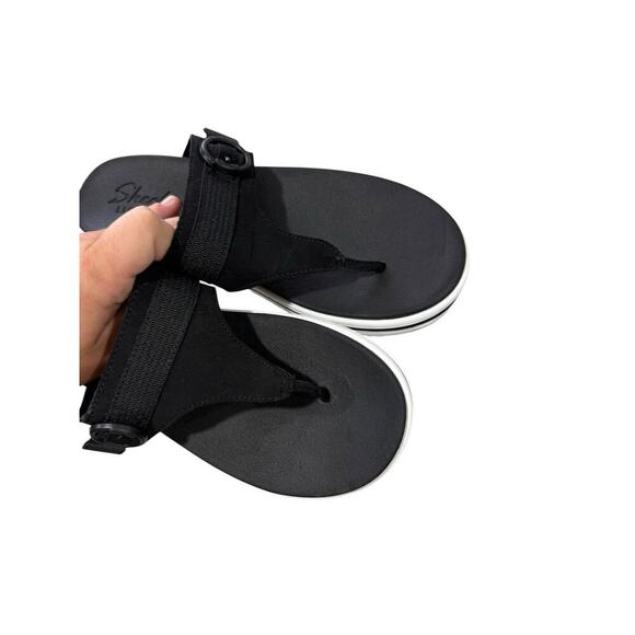 Skechers Hooded Thong Sandals Intergrades Smooth Cruise Black 7M A397363-PO - Picture 5 of 7